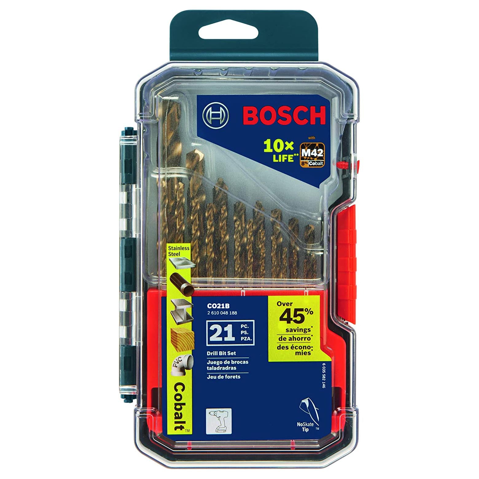 Drill set Bosch Cobalt M42 CO21B, 21 pcs