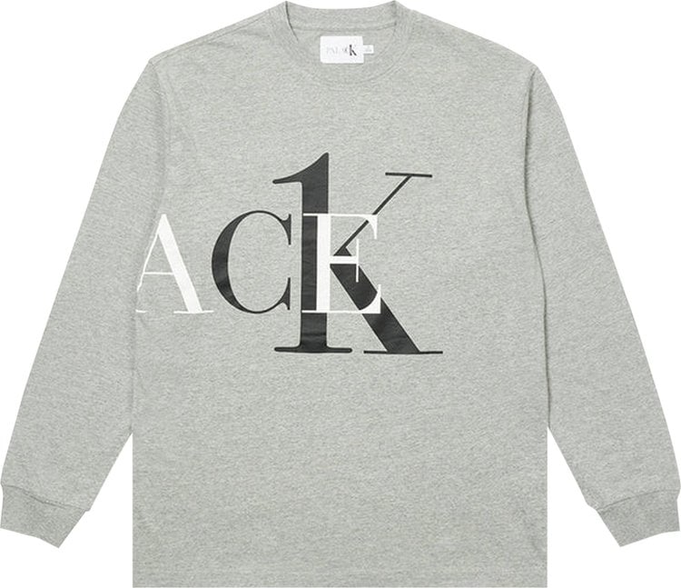 قميص Palace x Calvin Klein بأكمام طويلة "Light Gray Heather"، باللون الرمادي