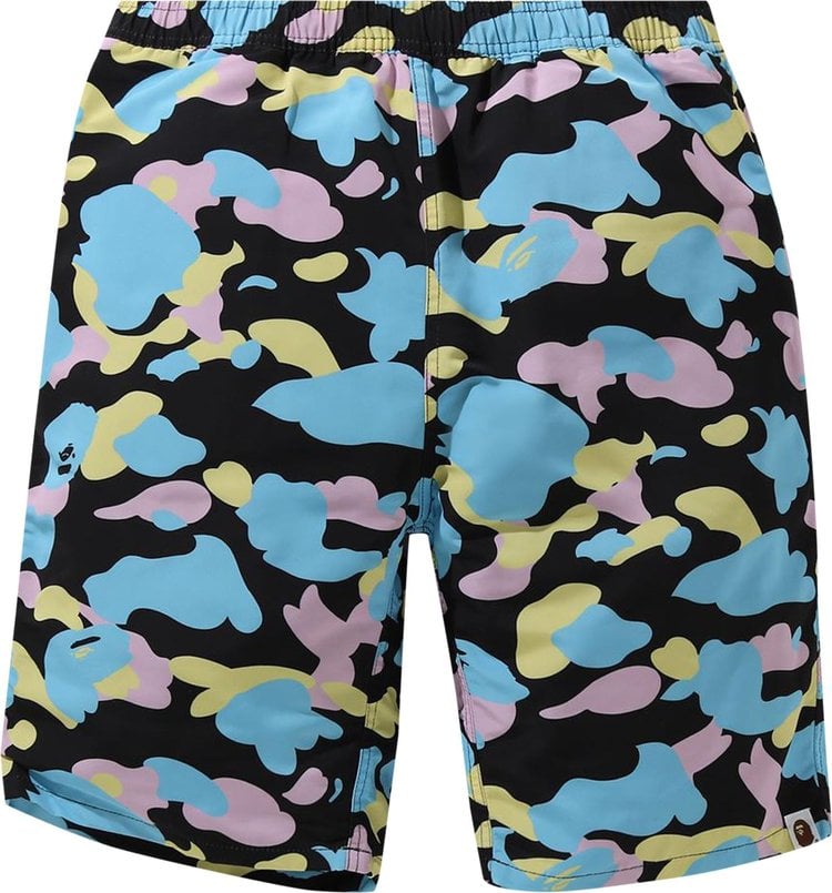 شورت رياضي متعدد الألوان من BAPE New Multi Camo باللون الأسود، أسود