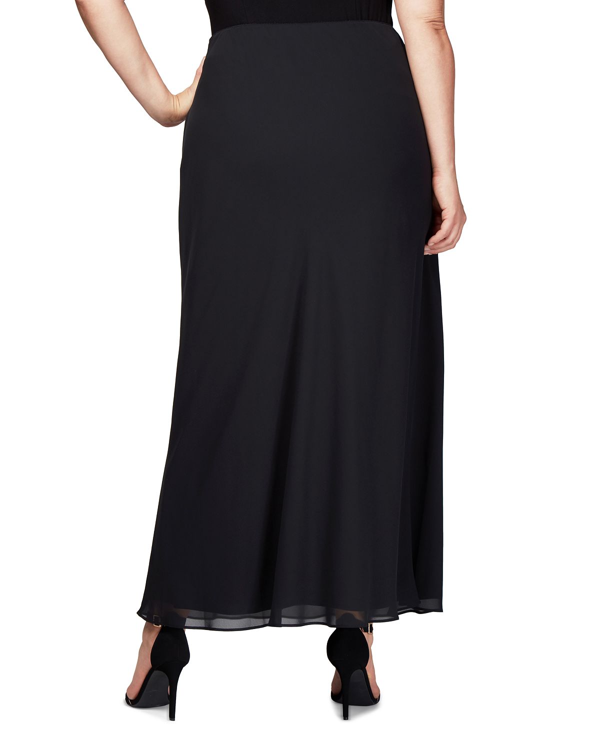 Alex Evenings plus size evening maxi skirt, black