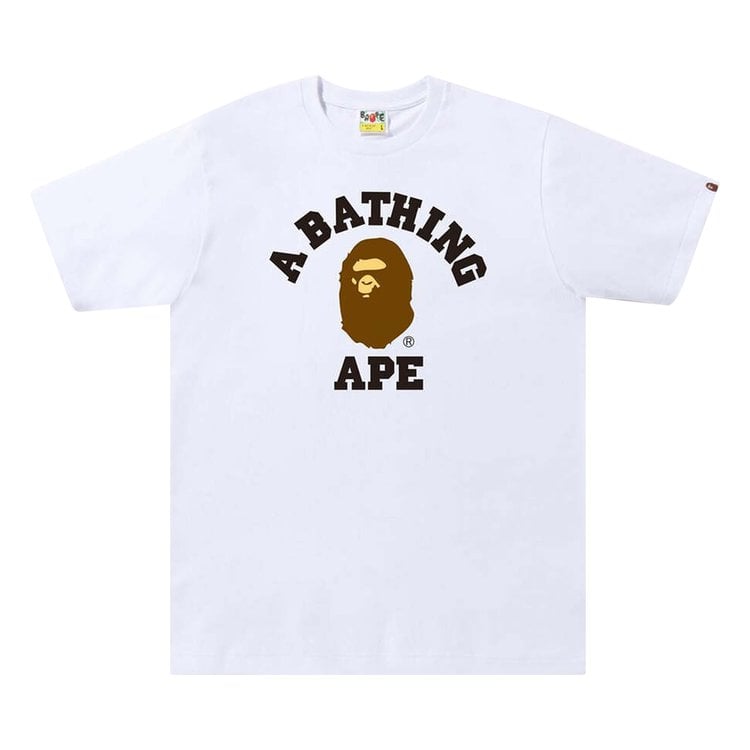 تي شيرت BAPE College Tee باللون الأبيض