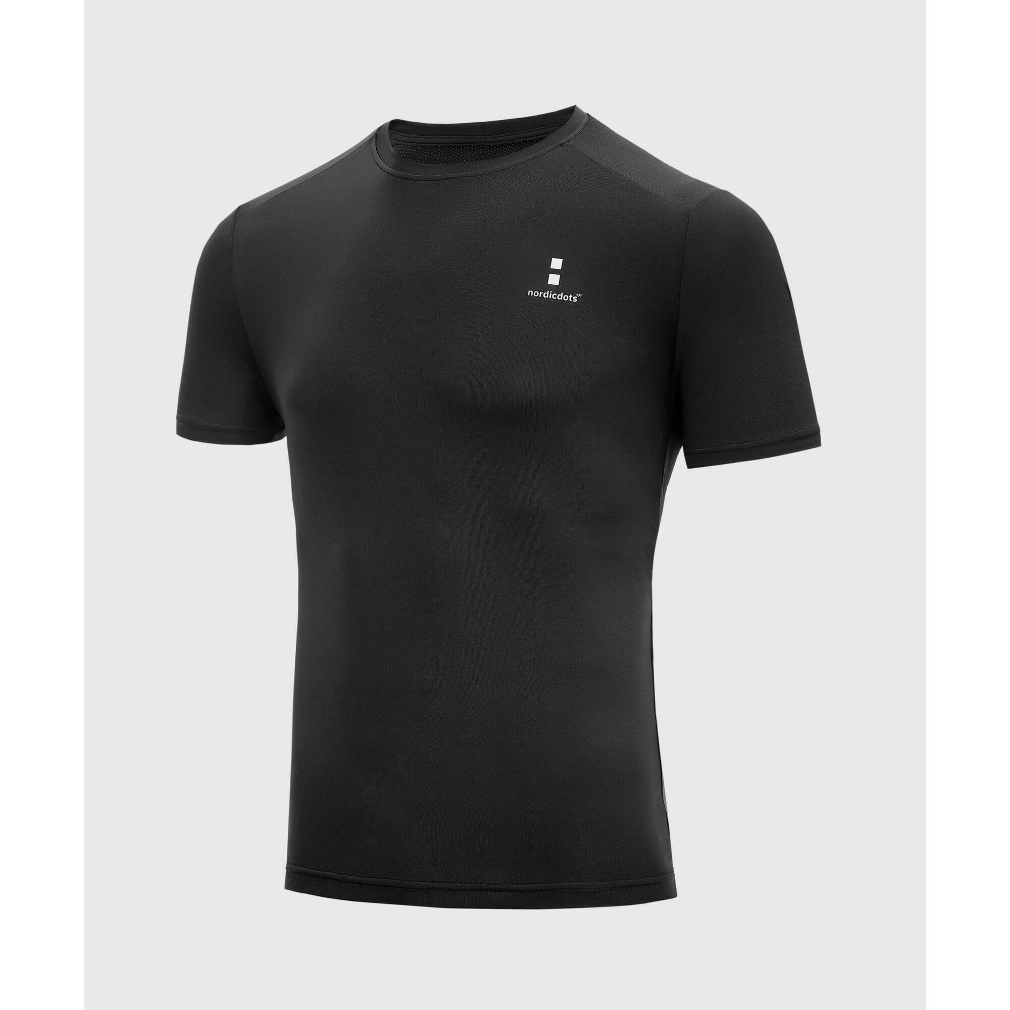 T-shirt Performance Tennis/Padel Men Black NORDICDOTS, black