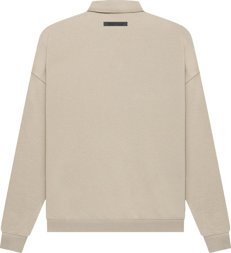 Fear of God Essentials Long-Sleeve Polo 'String', tan