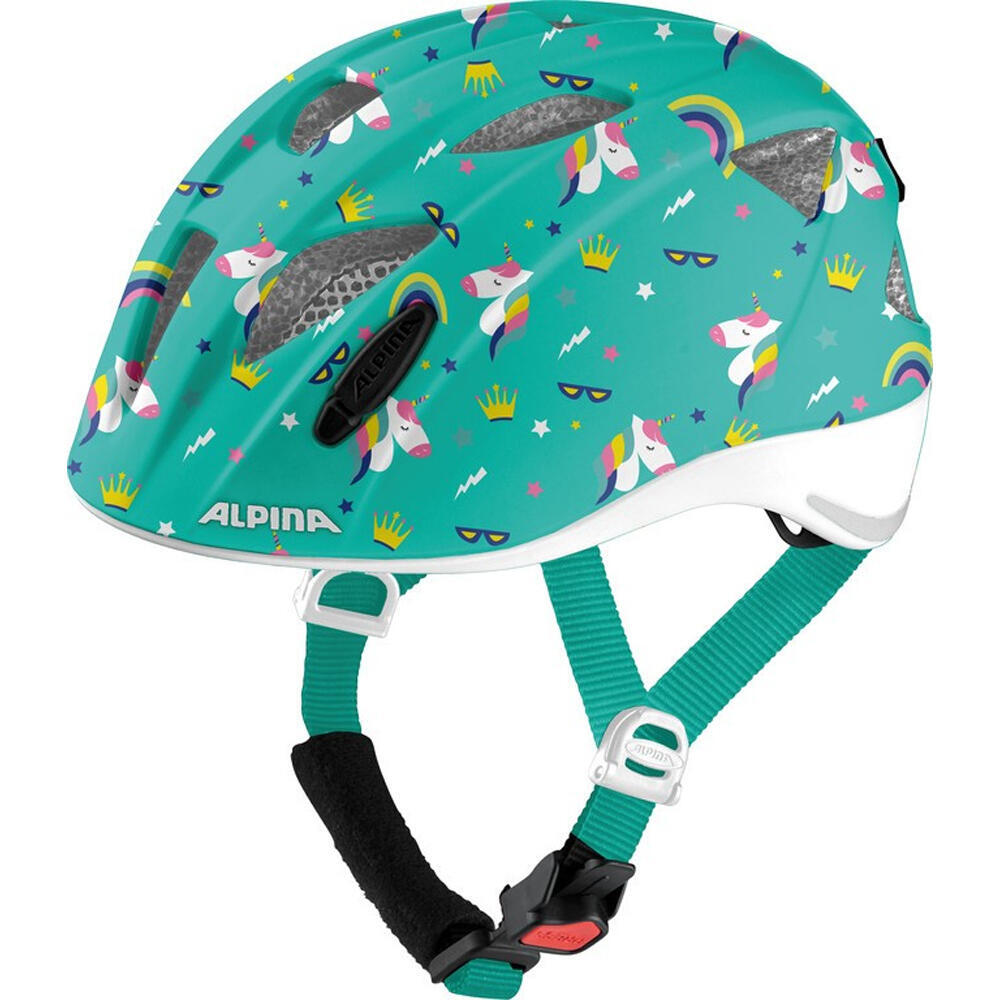 Children's helmet ALPINA Ximo Flash unicorn gloss, mint green