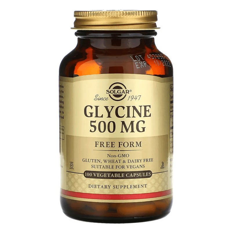 Glycine, 500 mg, 100 vegetable capsules, Solgar