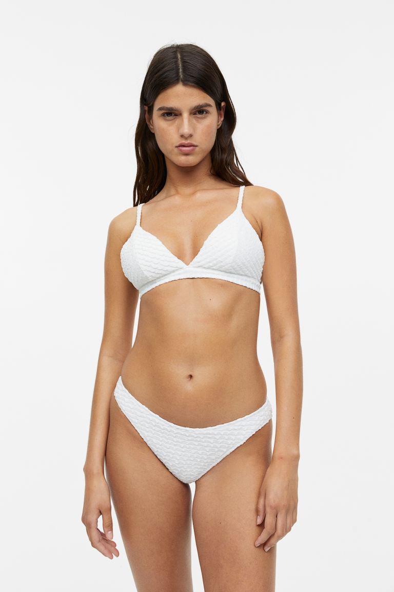 H&M soft triangle bikini top, white