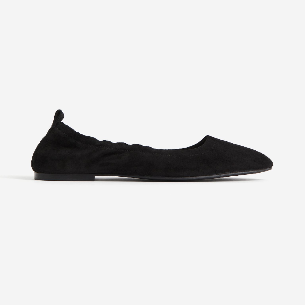 H&M Suede ballet flats, black