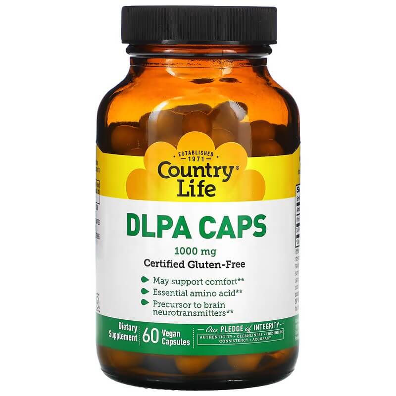 Vitamins DLPA Country Life 1000 mg, 60 capsules