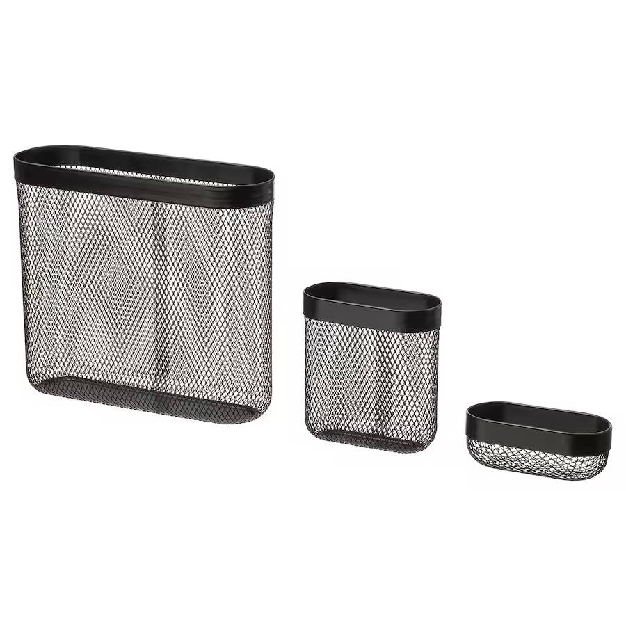 Ikea Skadis storage baskets, black