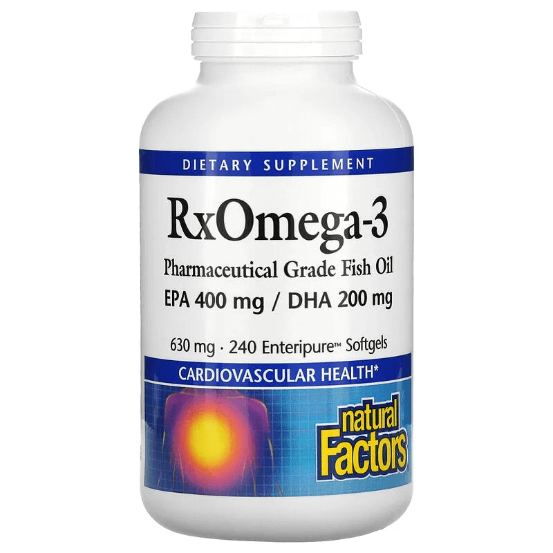 مكمل غذائي من Natural Factors Rx Omega-3 Factors، 240 كبسولة هلامية