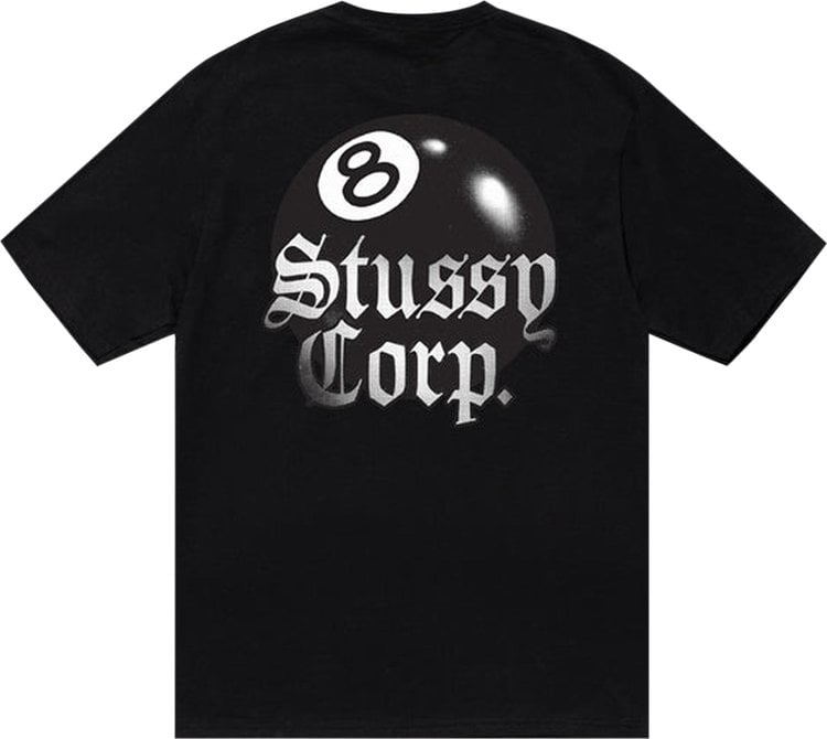 تي شيرت Stussy 8 Ball Corp. Tee 'Black'، أسود