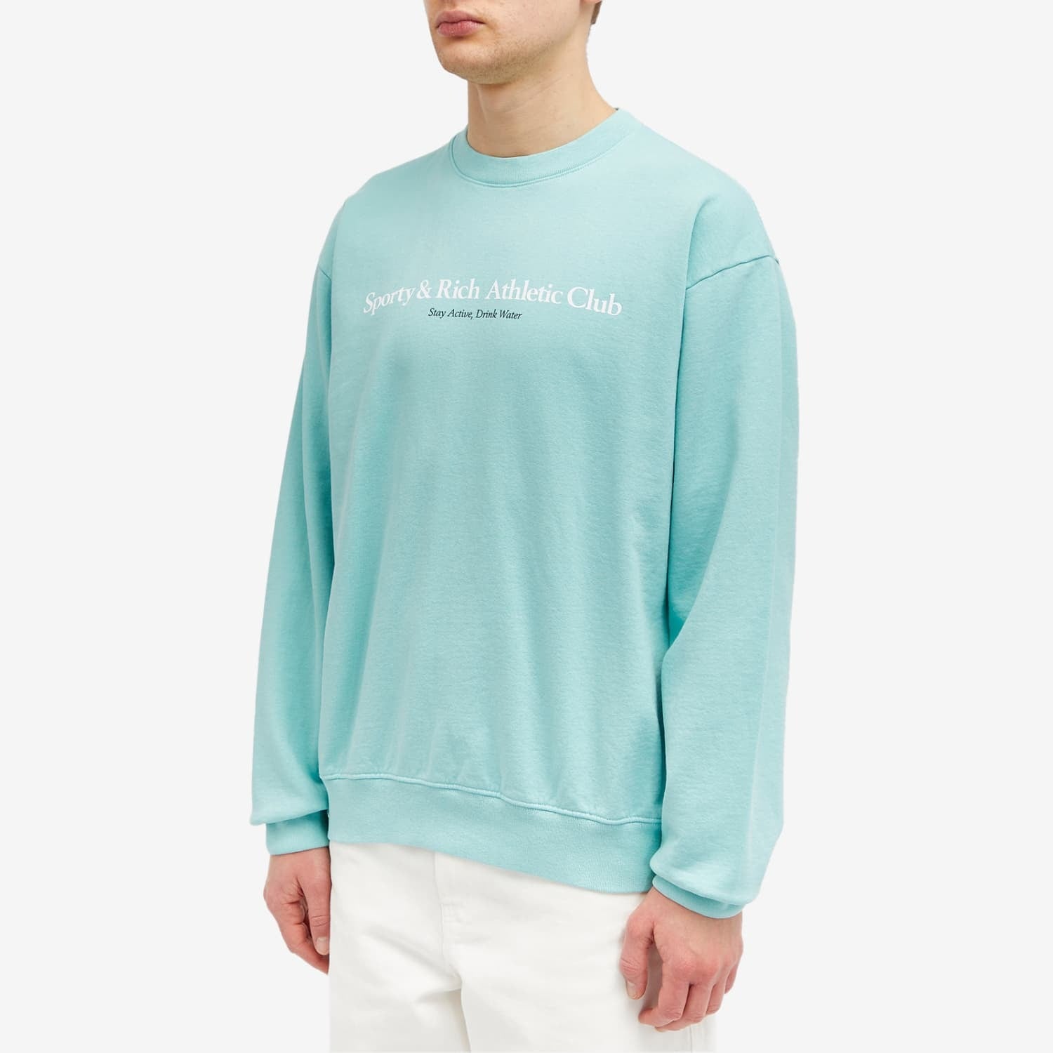 Sporty & Rich Athletic Club sweatshirt, turquoise/white