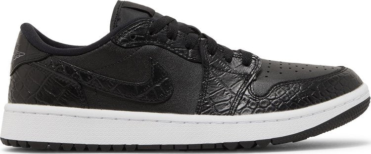 Air Jordan 1 Low Golf Black Crocodile Cleats, black