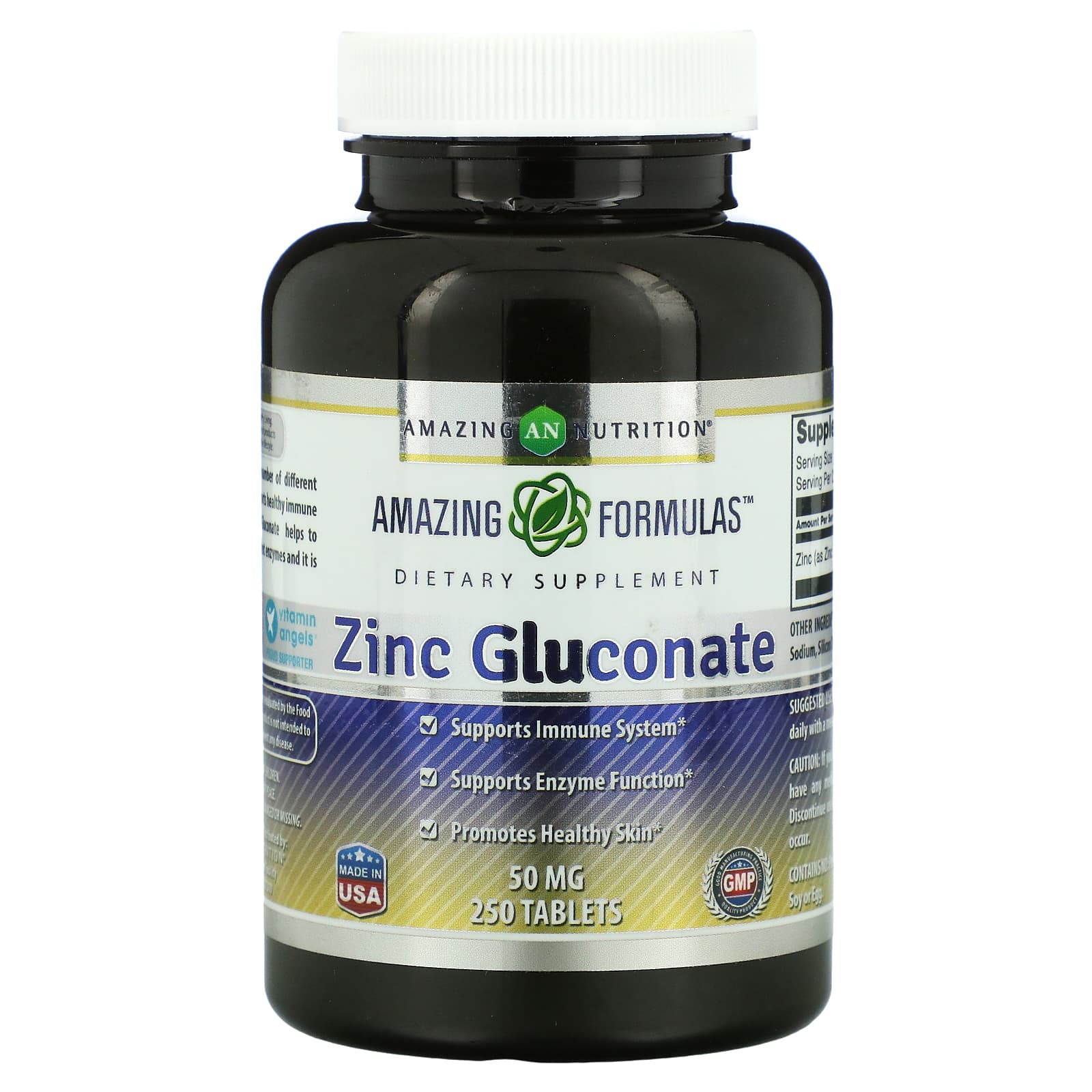 Amazing Nutrition Zinc Gluconate, 250 Tablets