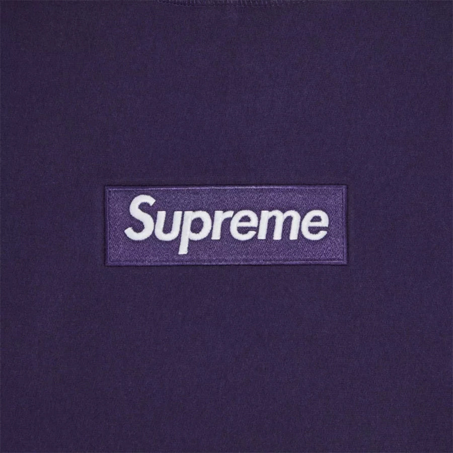 سويت شيرت بغطاء رأس وشعار Supreme Box، أرجواني