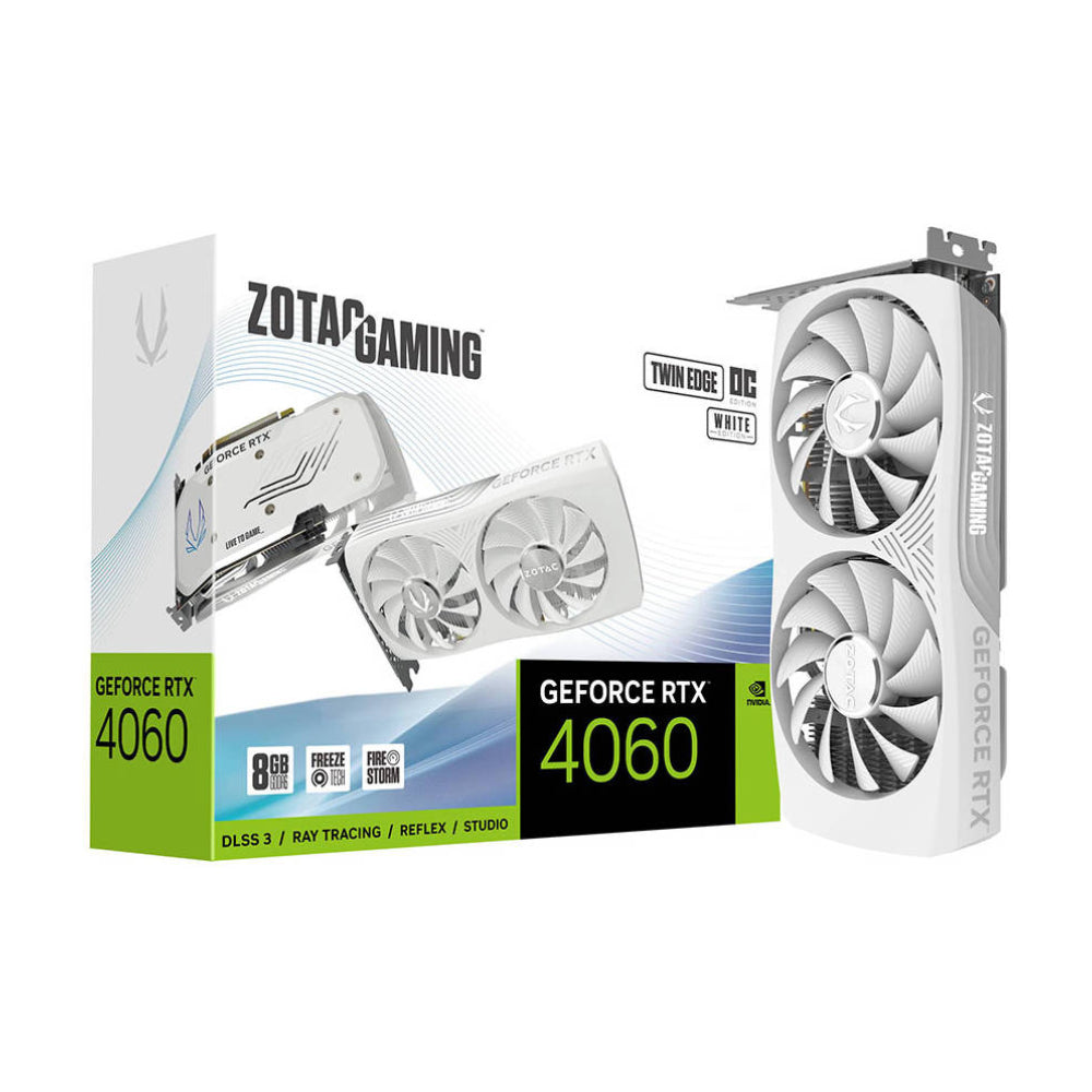 Video card ZOTAC GeForce RTX 4060 Twin Edge OC, 8 GB, white