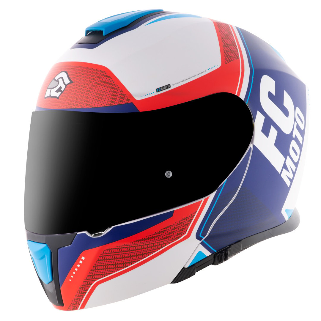 FC-Moto Novo Circuit Helmet, Blue/Red/White