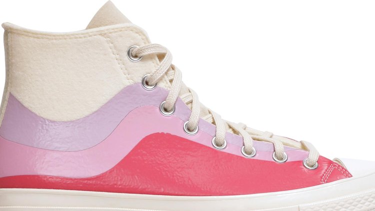 Converse Chuck 70 High Thermo Felt Sneakers - Winter White Pink, Multicolor