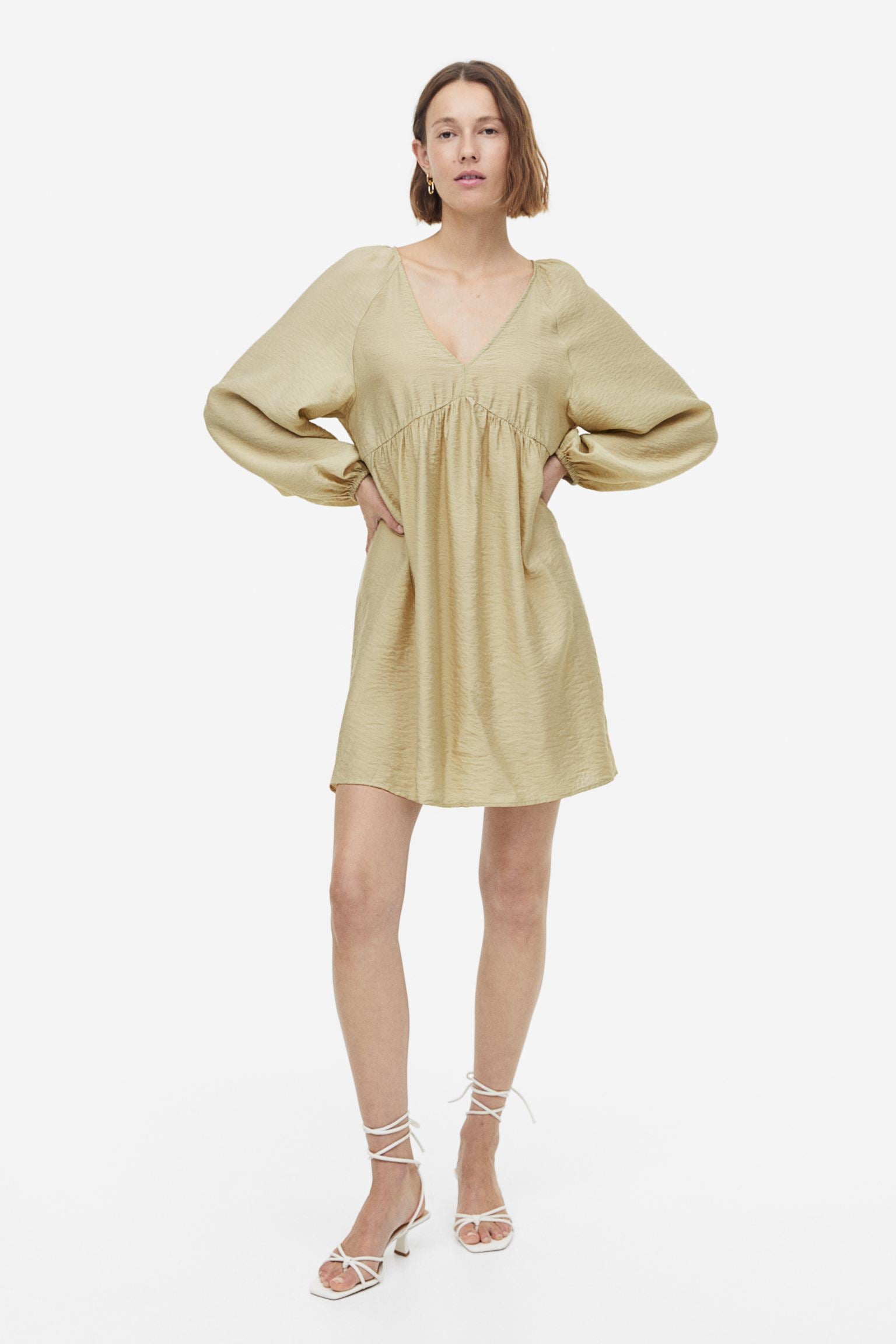 H&M A-line dress, light beige