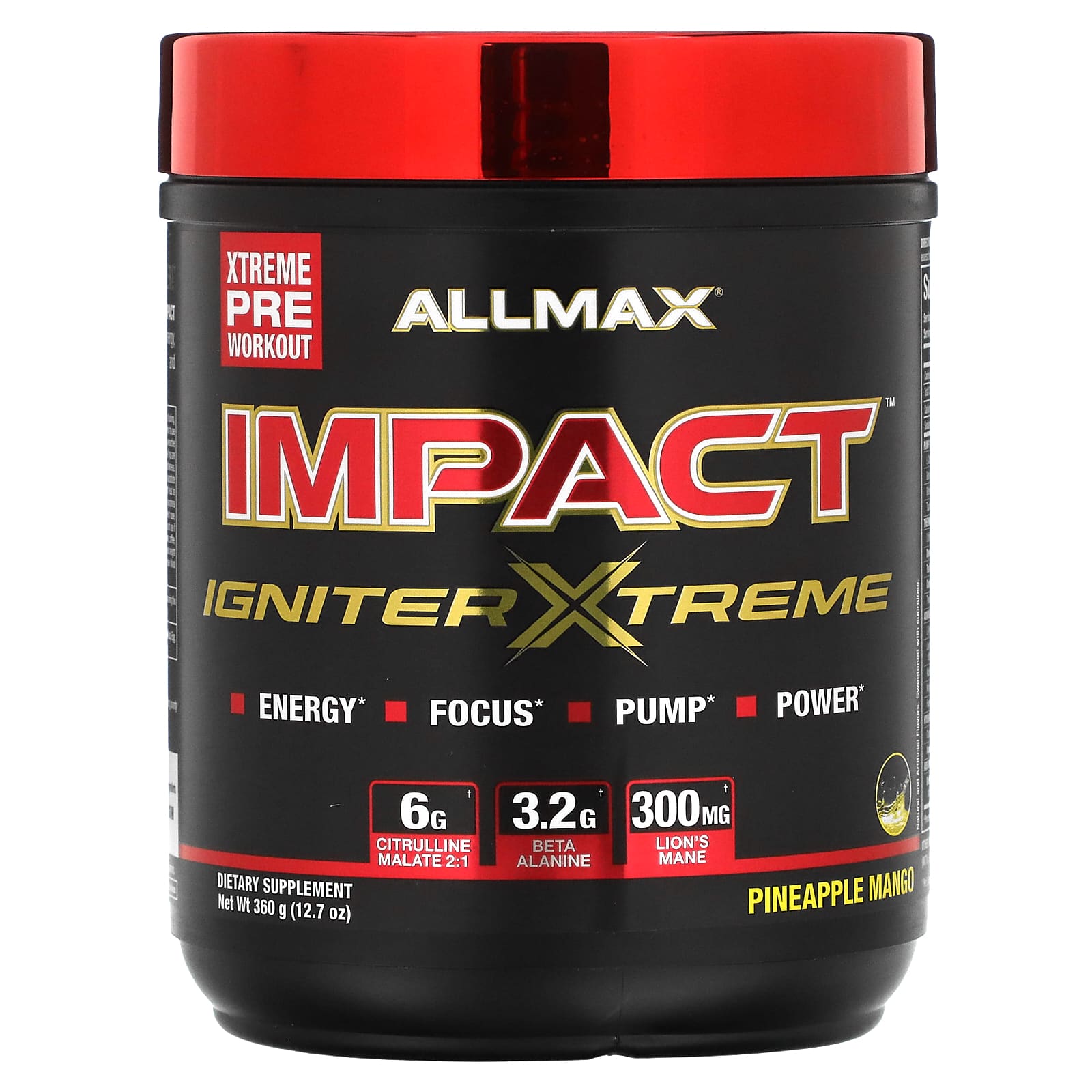 Impact, Igniter Xtreme, أناناس ومانجو، 12.7 أونصة (360 جم) ALLMAX