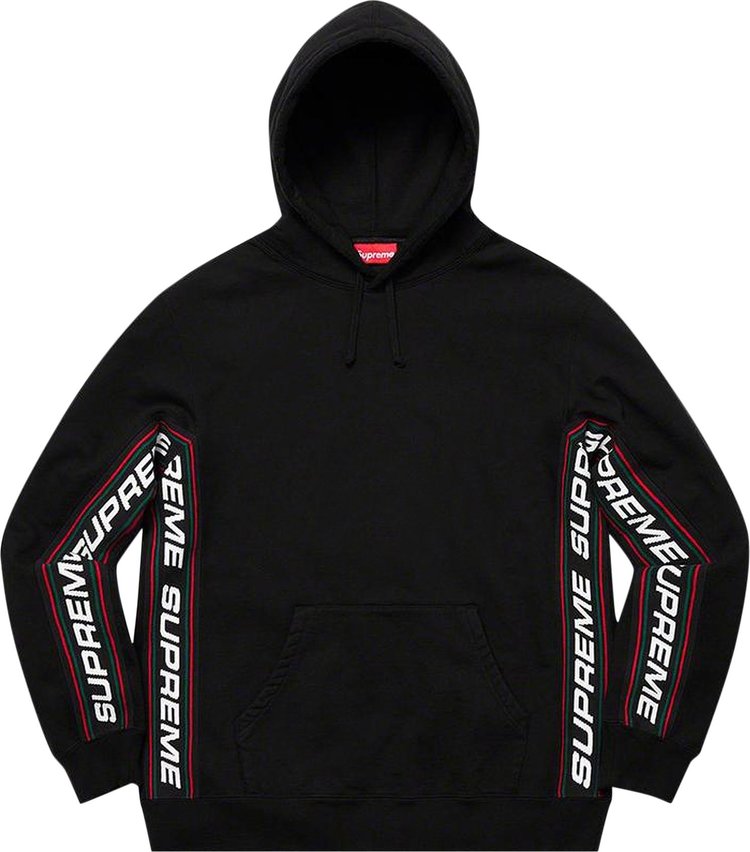 Supreme Text Rib Hooded Sweatshirt 'Black'