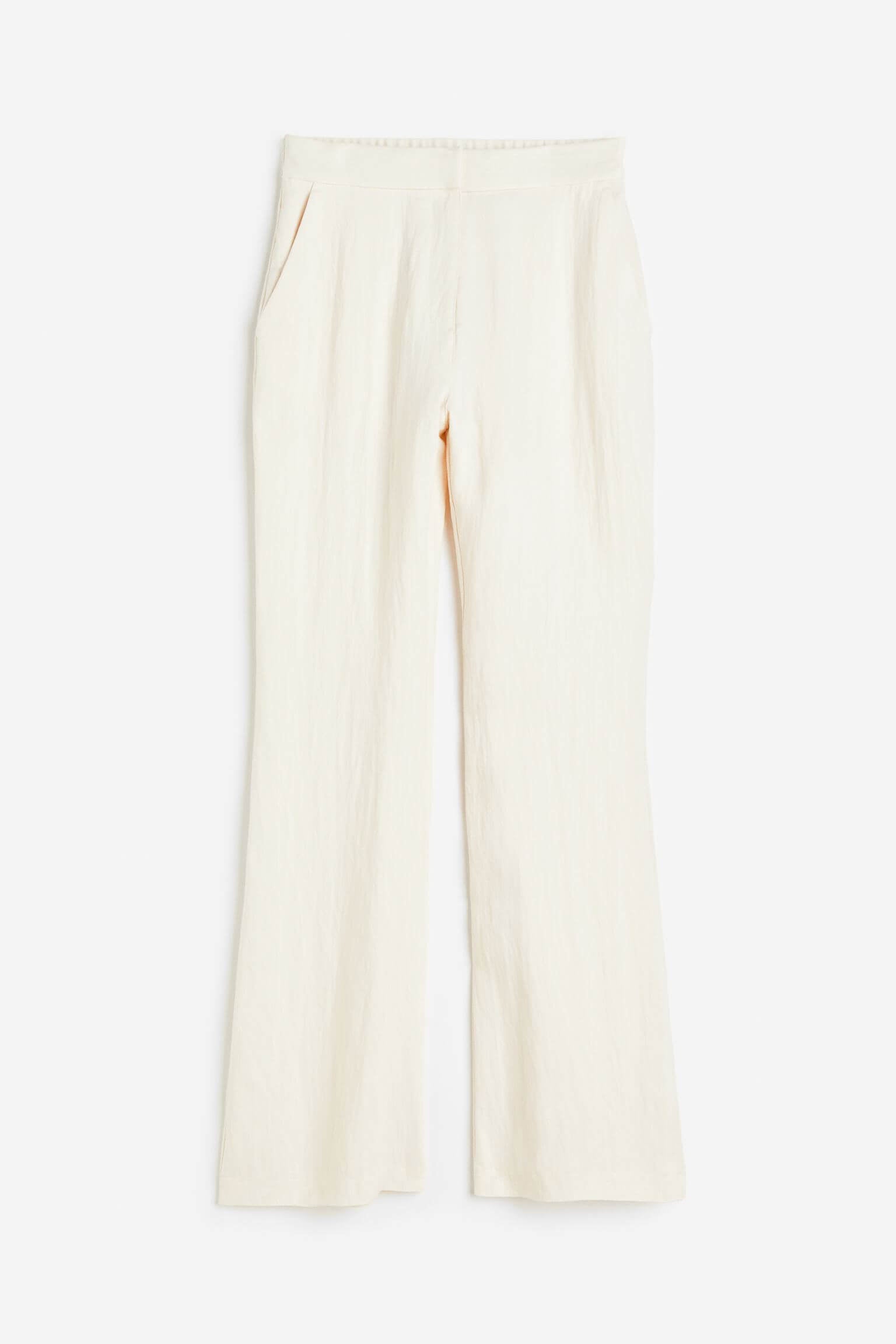 H&M Flared Viscose trousers, cream