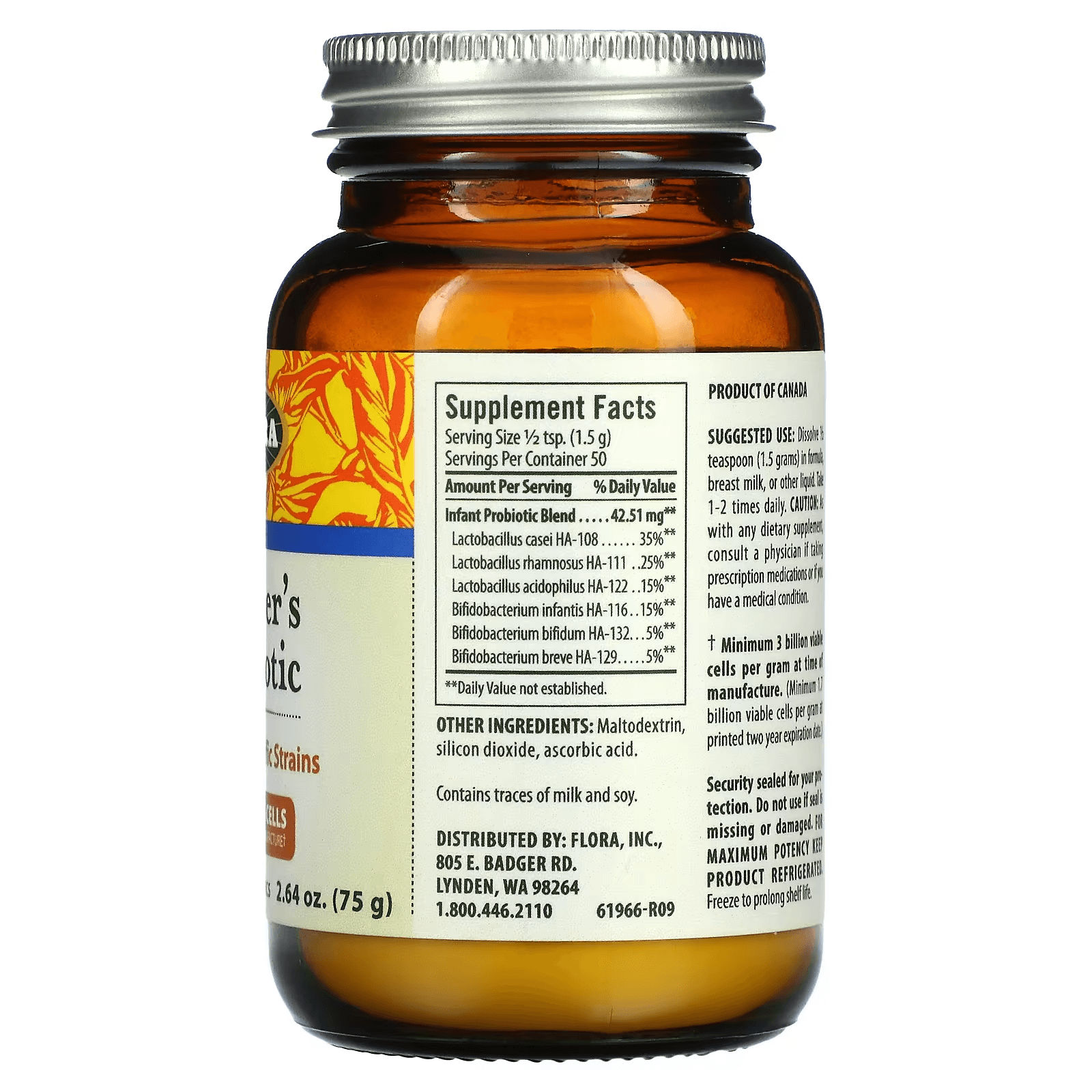 Probiotic for babies Flora 3 billion bacteria, 75 g