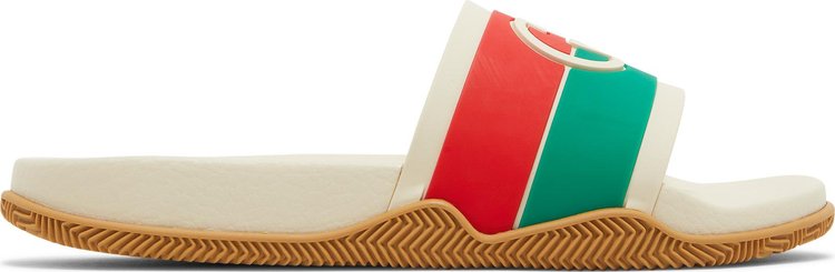 صندل Gucci Slide Interlocking G - برتقالي وأخضر