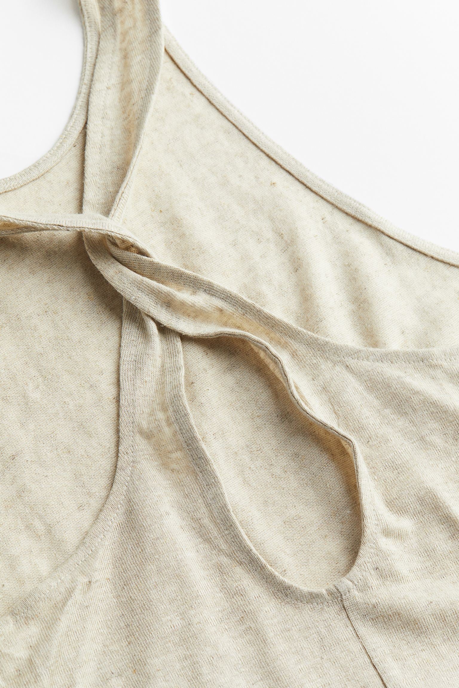 Top H&M Linen-blend Tank, beige