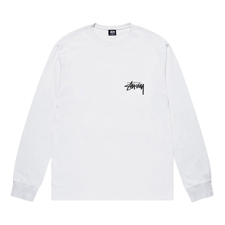 Stussy 8 Ball Fade Long-Sleeve Tee 'White', white