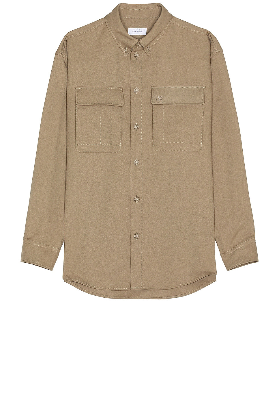 قميص OFF-WHITE Drill Military Overshirt، بيج