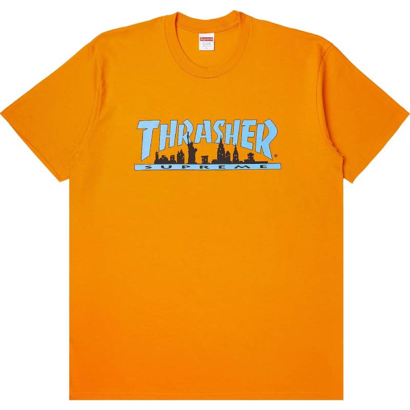 تي شيرت Supreme x Thrasher Skyline باللون البرتقالي