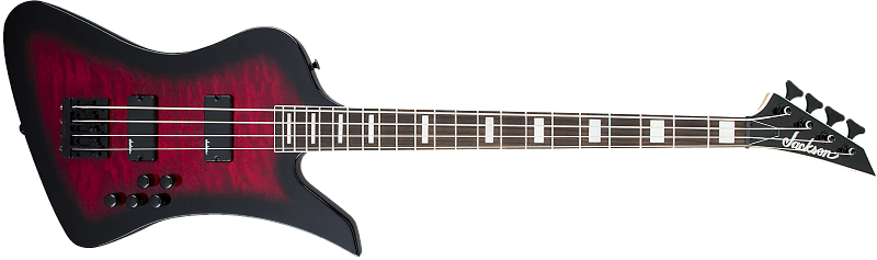 Jackson JS Kelly Bird JS3Q series, amaranth fretboard clear red flash Clear red flash JS Series Kelly Bird JS3Q Amaranth Fingerboard, Transparent Red Burst