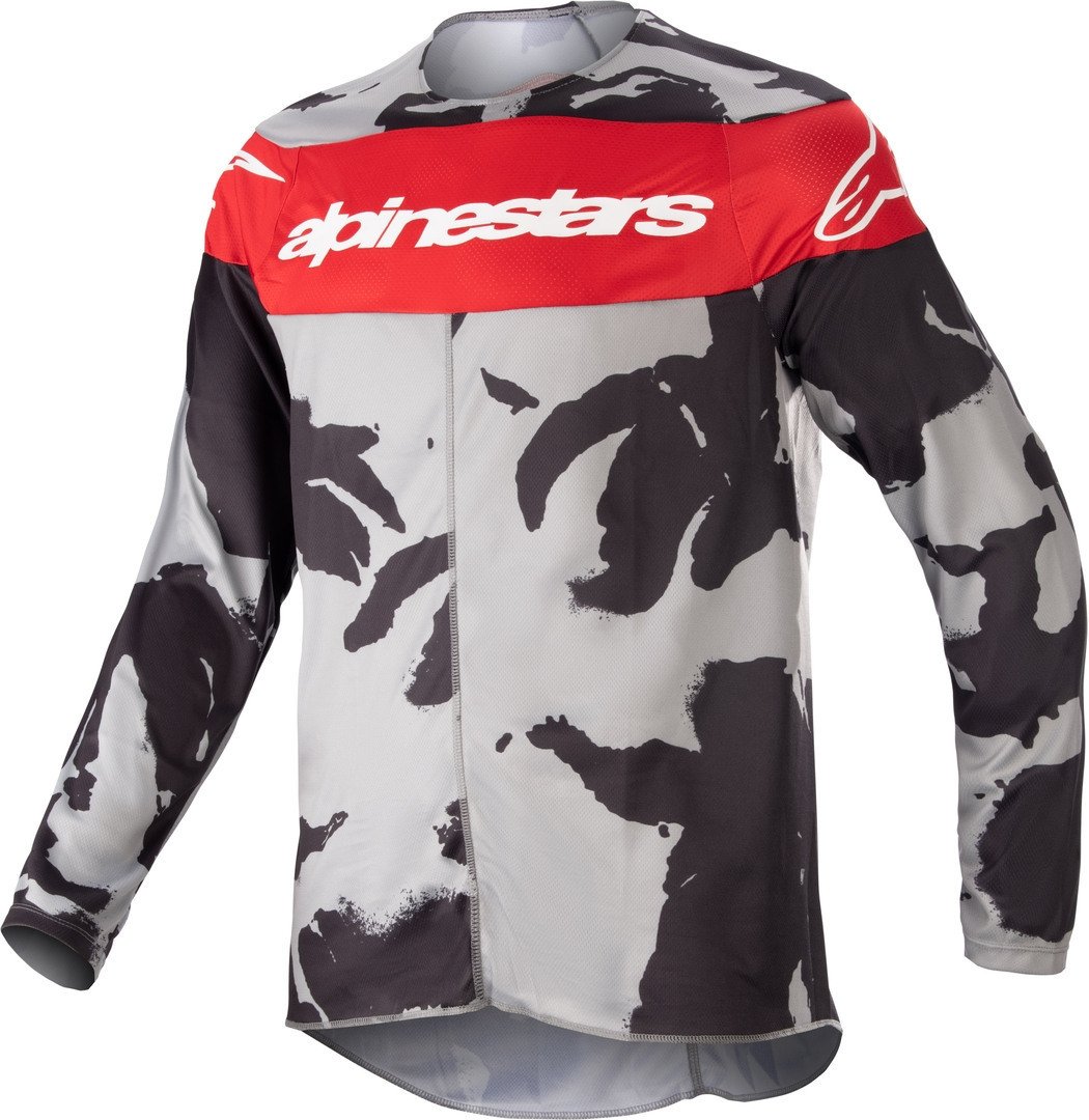 قميص موتوكروس Alpinestars Racer Tactical 2023 للشباب، رمادي/أحمر