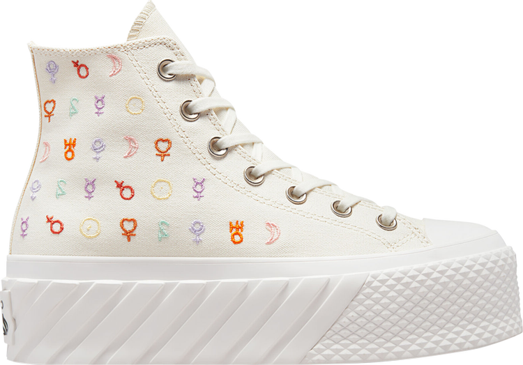 Sneakers Converse Wmns Taylor All Star Lift 2X Platform High Mystic Symbols, cream