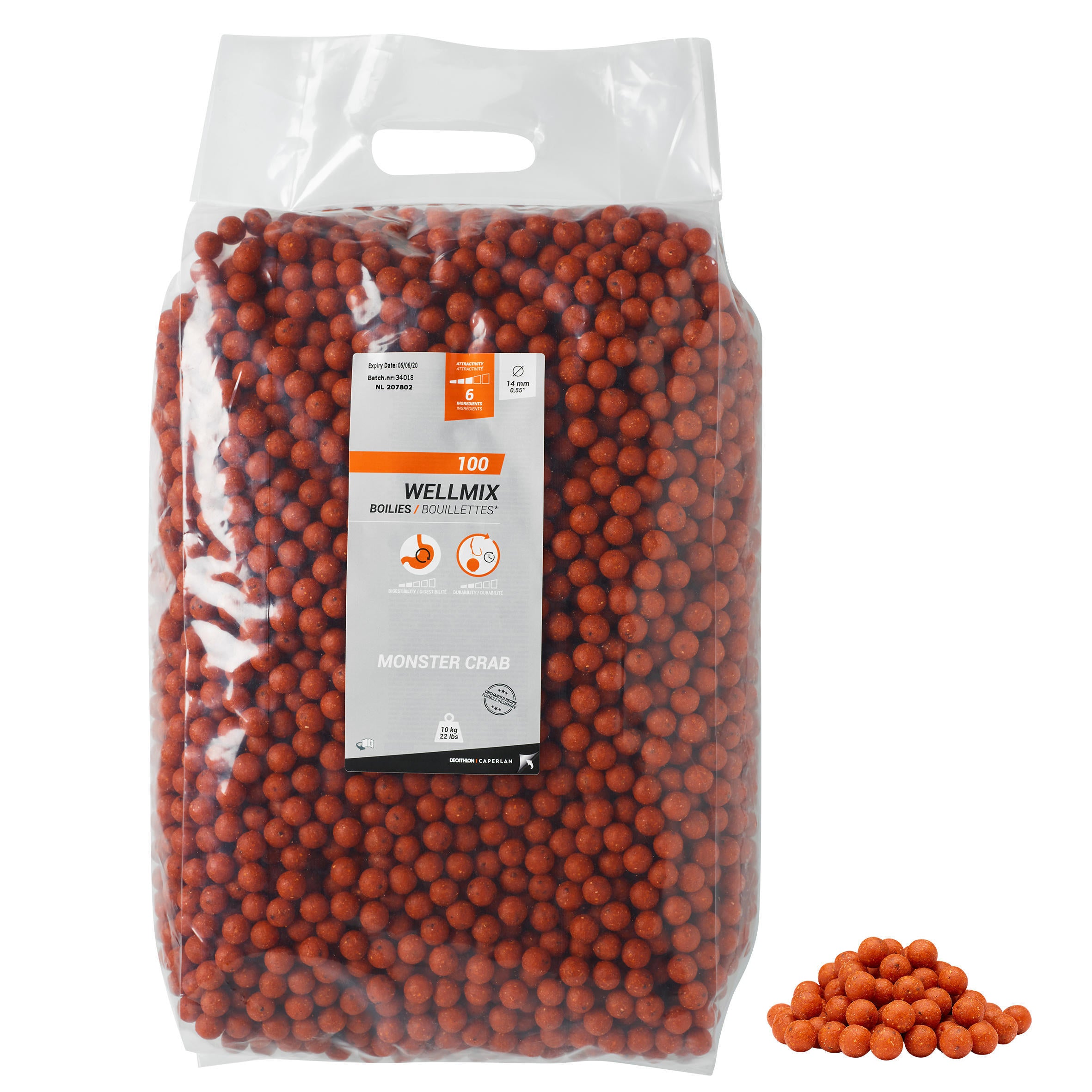 Boilies Wellmix Monstercrab 14mm 10kg CAPERLAN