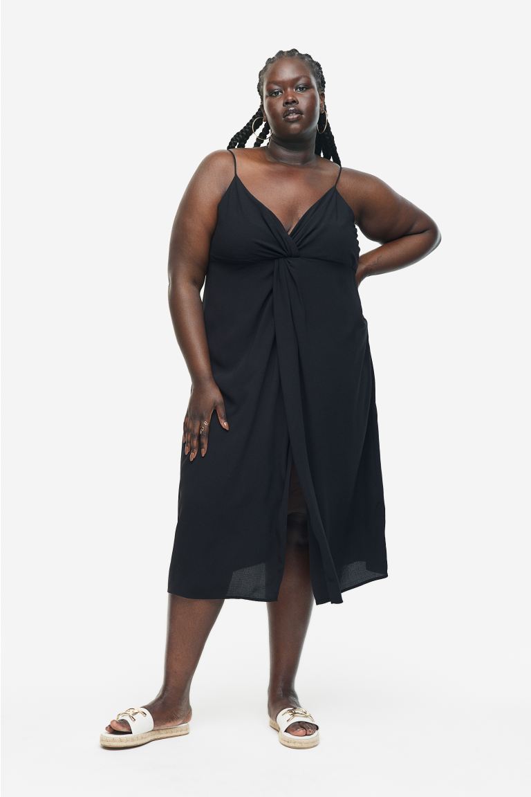 H&M V-neck dress, black