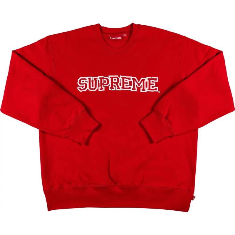 Supreme Shattered Logo Crewneck Sweatshirt, Red