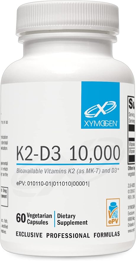 XYMOGEN K2-D3 10000 - Vitamin D3 K2 - Bioavailable Vitamin D 10,000 IU, 60 capsules