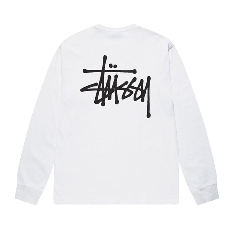 Stussy Basic Long-Sleeve Tee 'White', white