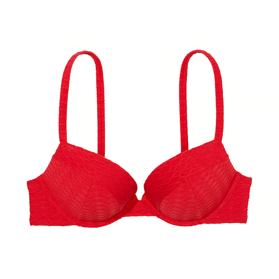 Victoria's Secret Swim Mix & Match Sexy Tee Push-Up Fishnet Bikini Top, red