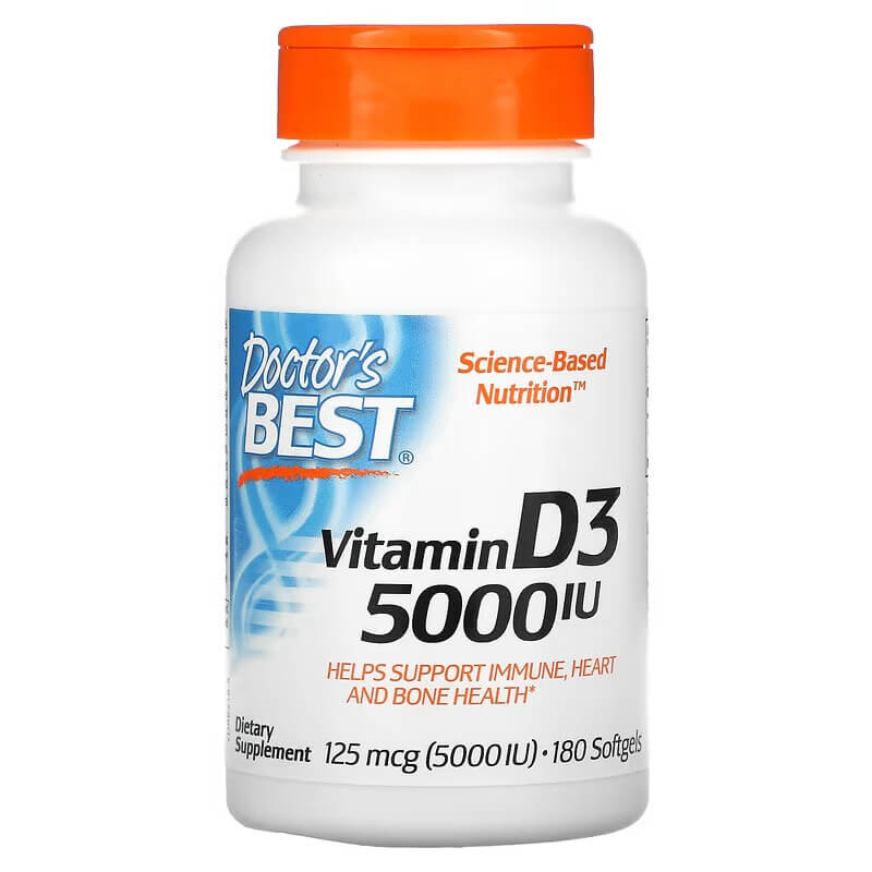 Vitamin D3 Doctor's Best 125 mcg 5000 IU, 180 softgels