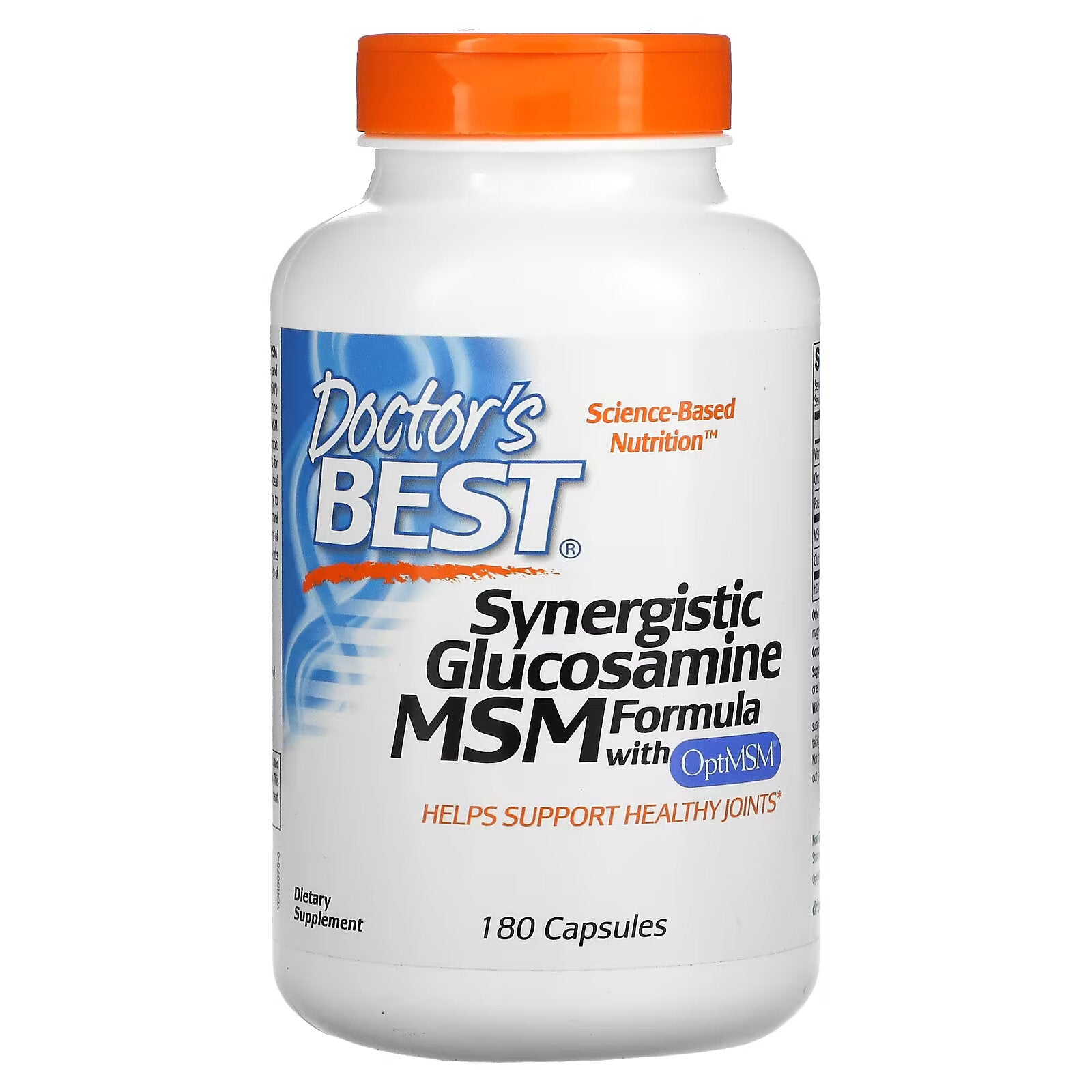 Doctor's Best, Synergistic Glucosamine and MSM Formula with OptiMSM, 180 Capsules