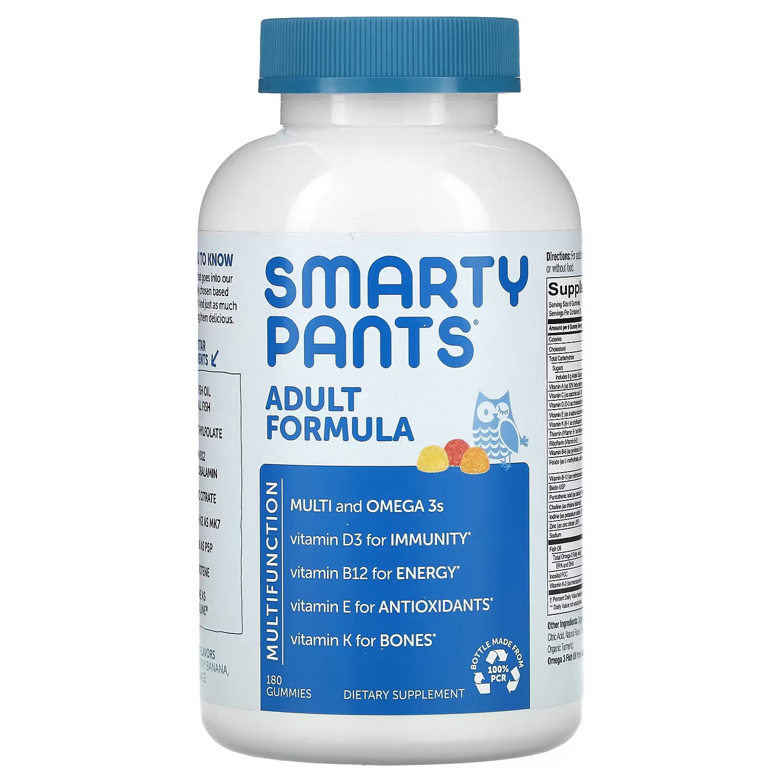 SmartyPants, Adult Formula, Lemon, Strawberry, Banana & Orange, 180 Gummies