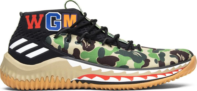 Adidas A Bathing Ape x Dame 4 'Green Camo' sneakers, green