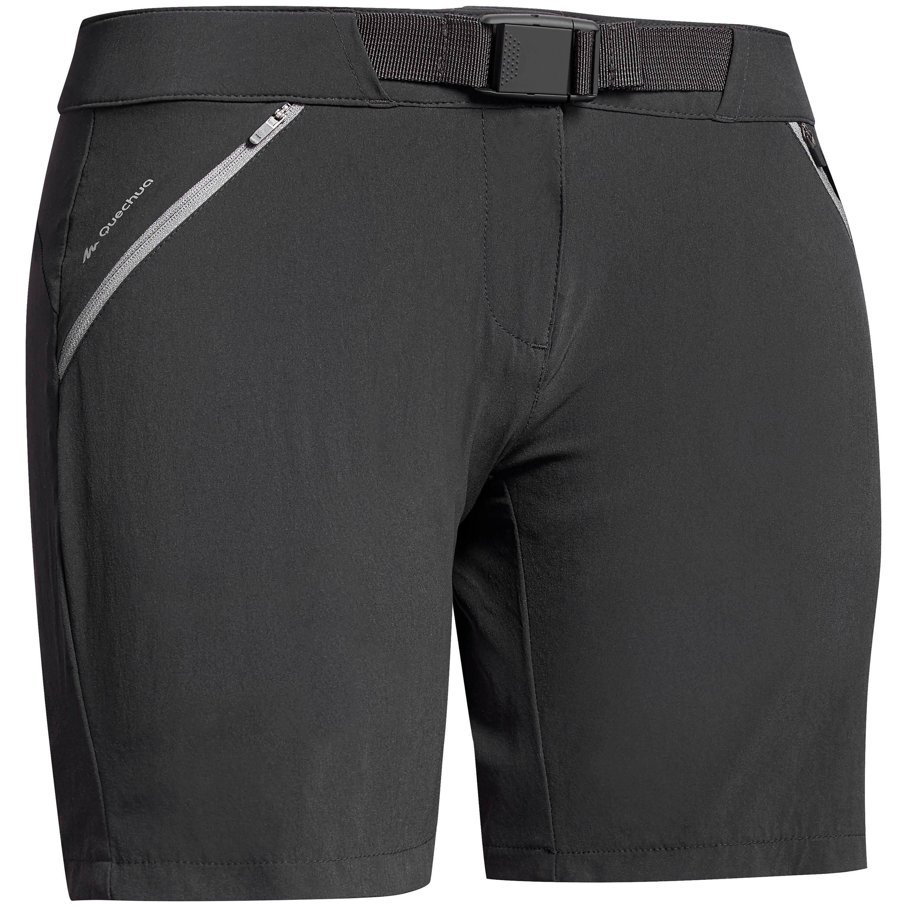 Women's hiking shorts Quechua MH500, black/gray