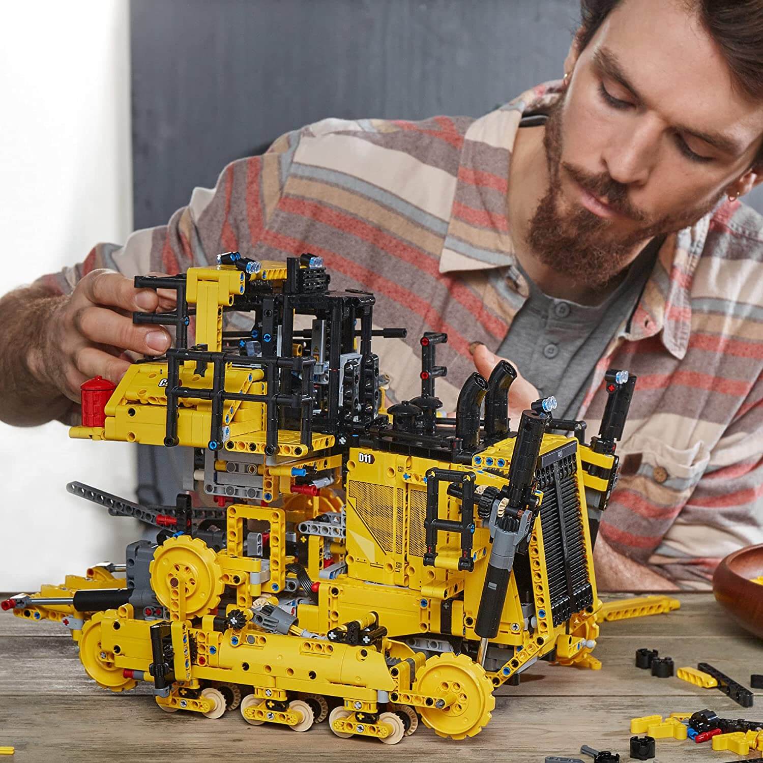 Lego Technics 42131 Cat D11 Bulldozer on the control panel