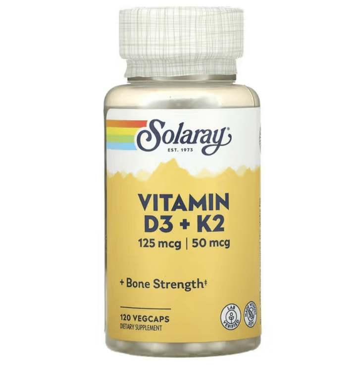 Dietary supplement D3 + K2 Solaray, 120 capsules