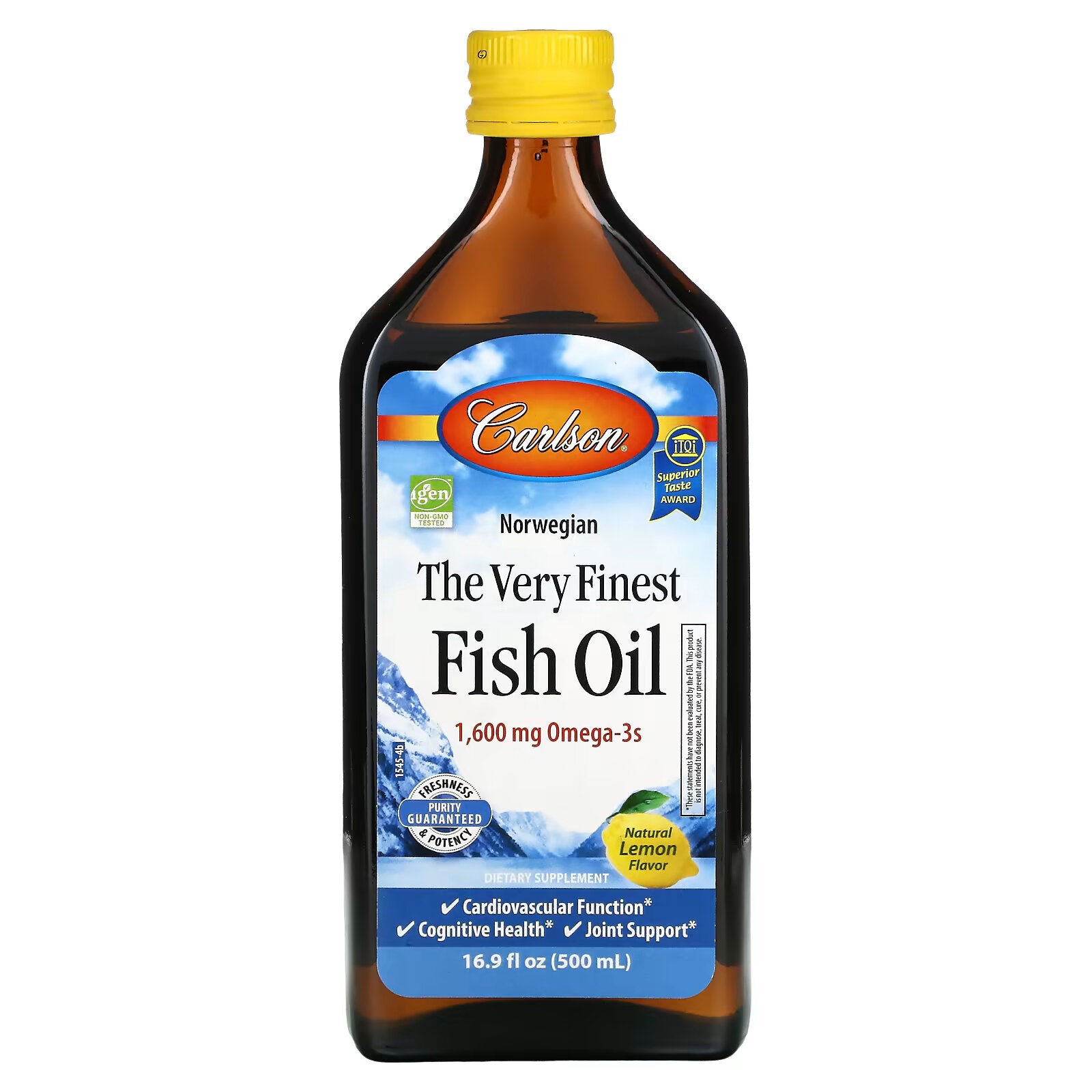 Carlson, Norwegian Series, The Best Fish Oil, Natural Lemon Flavor, 1600 mg, 500 ml (16.9 fl. ounces)