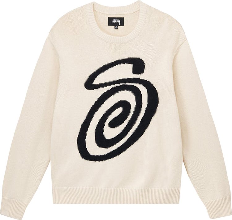 Stussy Curly S Sweater 'Natural', cream